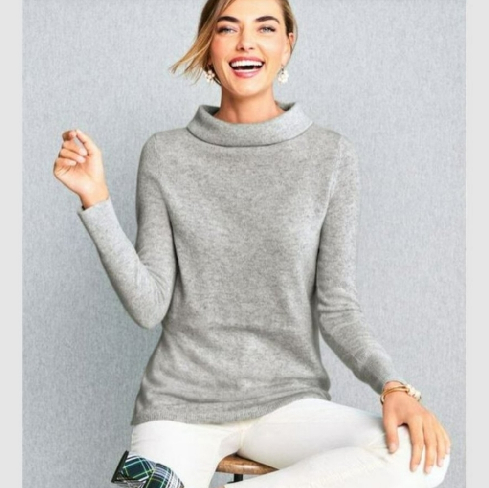 Talbots Cashmere Sabrina Gray Speckled Sweater - Picture 10 of 10